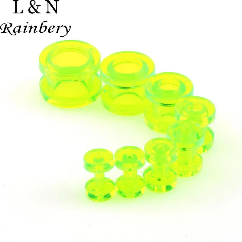 

Rainbery 8Pcs / Lot Transparent Solid Ear Expansion Kits Ear Plug Ear Gauges Piercing Ear Plugs Body Jewelry Multicolour Acrylic
