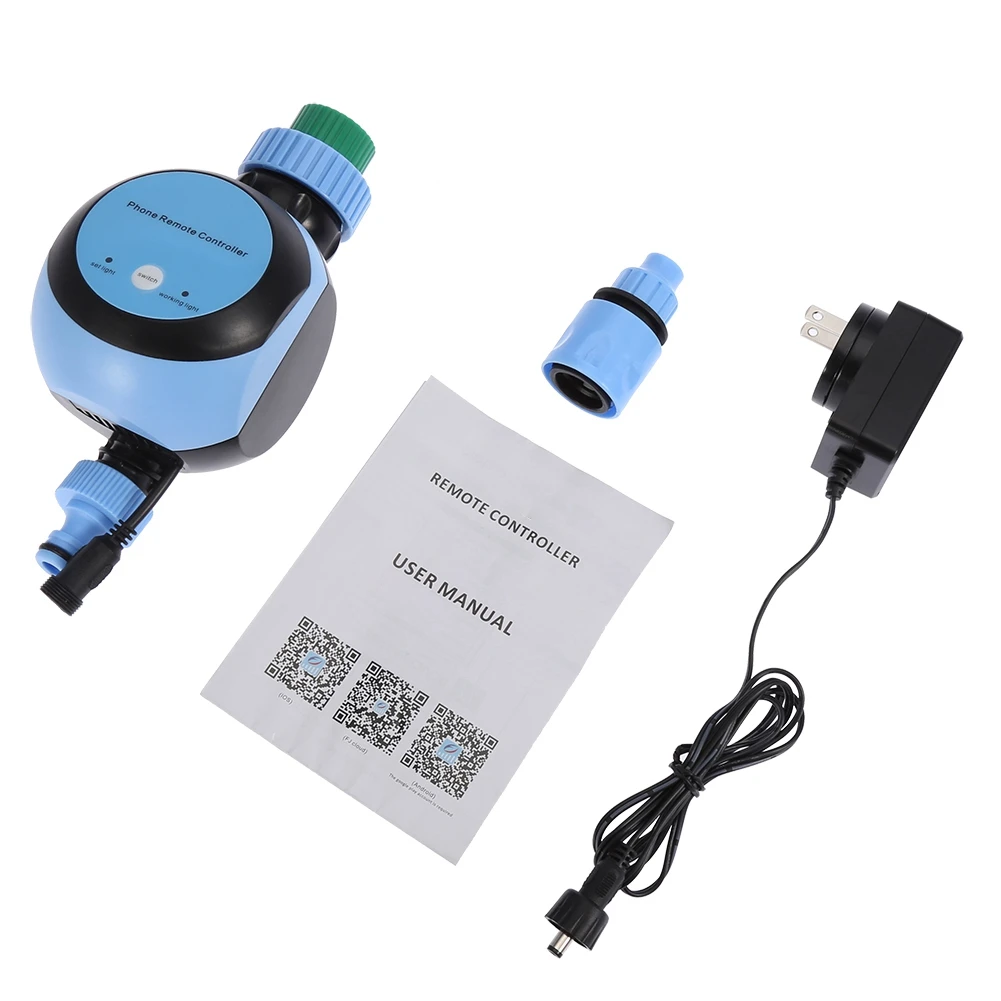 Автоматический интеллектуальный электронный таймер воды умный телефон дистанционный контроллер орошения сада система полива электромагнитный клапан шланг - Цвет: US Plug