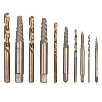 

10pcs/set Damaged Screw Extractor Drill Bits Guide Set Broken Bolt Stud Remover