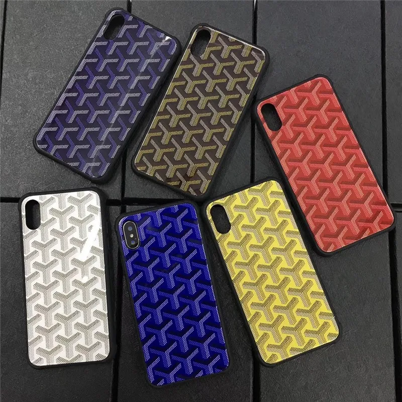 

European and American gold code brand Goya luxury tempered glass cover case for iphone 6 s 7 8 Plus X XS MAX XR phone case Couqe