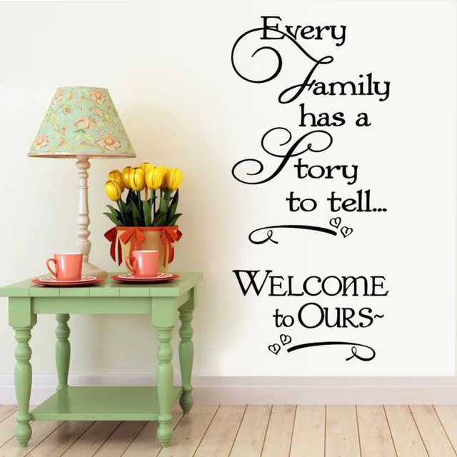 Welcome To Our Home Family Quote Wall Decals Decorative Removable Welcome To Our Home Family Quote Wall Decals Decorative Removable Heart Vinyl Stickers Decor