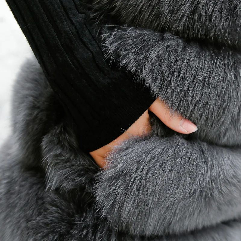 Sale Cheap UPPIN 2019 New Fashion Fur Vest Women Winter With Hood Furry Cute Faux Fox Long Fur Vest Woman Plus Size Faux Fur Overcoat 2020 4