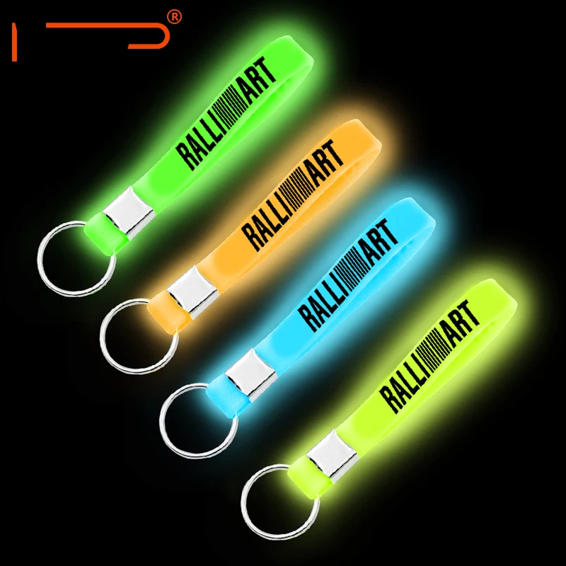 

1PCS Car-styling Luminous Silicone Emblem Badge Car Key Ring For Mitsubishi ASX Suzuki Subaru Acura Jeep Renegade Fiat 500