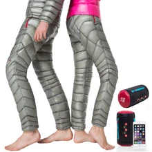Pantalones HIGHORCK de pluma blanca de ganso livianos abrigados térmicos de invierno para el aire libre/interiores/senderismo/pesca de hombres y mujeres adultos, cremallera YKK de pantalones 6034-Z03