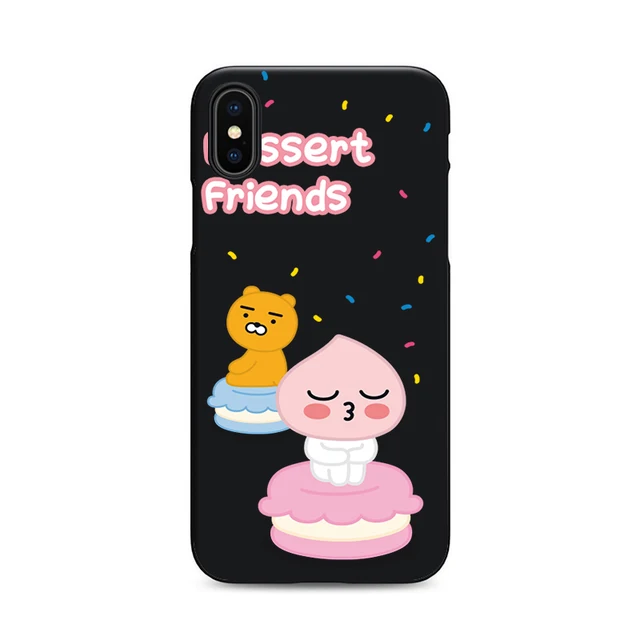 apeach kakao friends soft Silicone black cover phone case for iPhone X