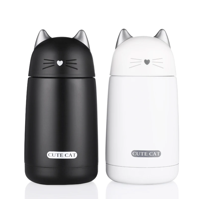 Cute Cat Thermos Cup Kids Thermo Mug Drinkware Child 330ML Water Bottle Stainless Steel Vacuum Flask