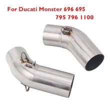 Monster 696 695 795 796 Motorcycle Exhaust Pipe Connect Link Tube Modified Mid Link Pipe for Ducati Monster 696 695 795 796 1100 Monster 696 695 795 796 Motorcycle Exhaust Pipe Connect Link Tube Modified Mid Link Pipe for Ducati Monster 696 695 795 796 1100