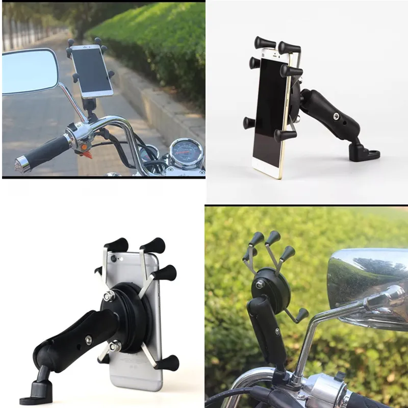 

Plastic Motorcycle Handlebar Rail Mount X-Grip Cell Phone Smartphone Holder for Gopro iPhone for ram mounts Rearview Base
