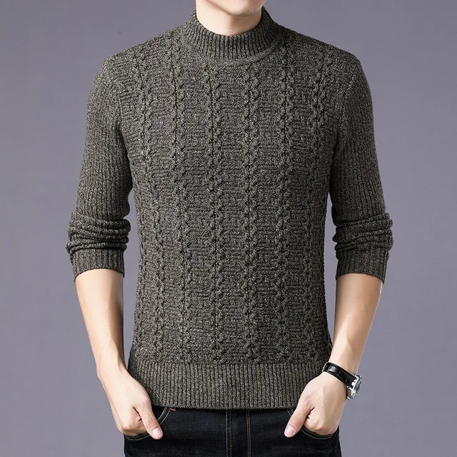 Повседневный осенне-зимний мужской свитер с круглым вырезом, облегающая трикотажная одежда, мужские пуловеры, одежда M-3XL