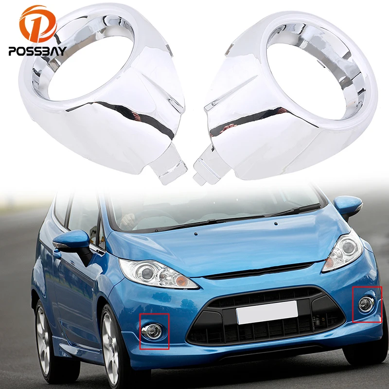 

POSSBAY Car ABS Plastic Front Left / Right Bumper Fog Light Lamp Cover Grille Fit for Ford fiesta 2008 2009 2010 2011 2012