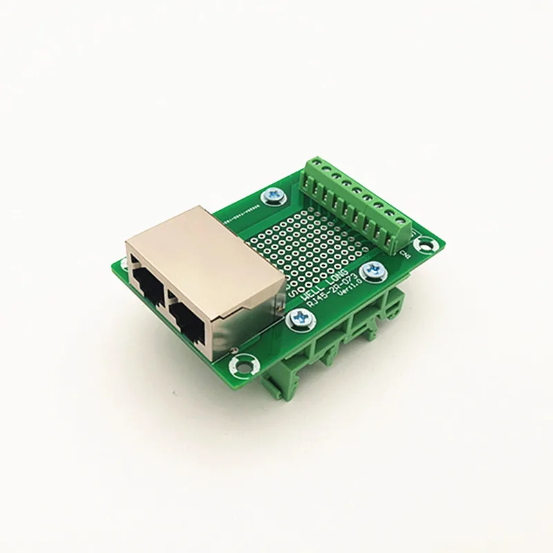 RJ45 8P8C правый угол Jack2-Way шины коммутационная плата, клеммный блок, разъем