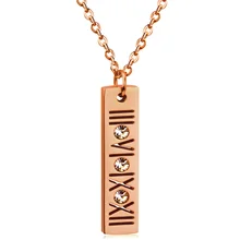 Classics Women & Men Necklace Stainless Steel Zircon Necklaces Roman Numeral Luxury Jewelry Top Quality Wedding Jewelry