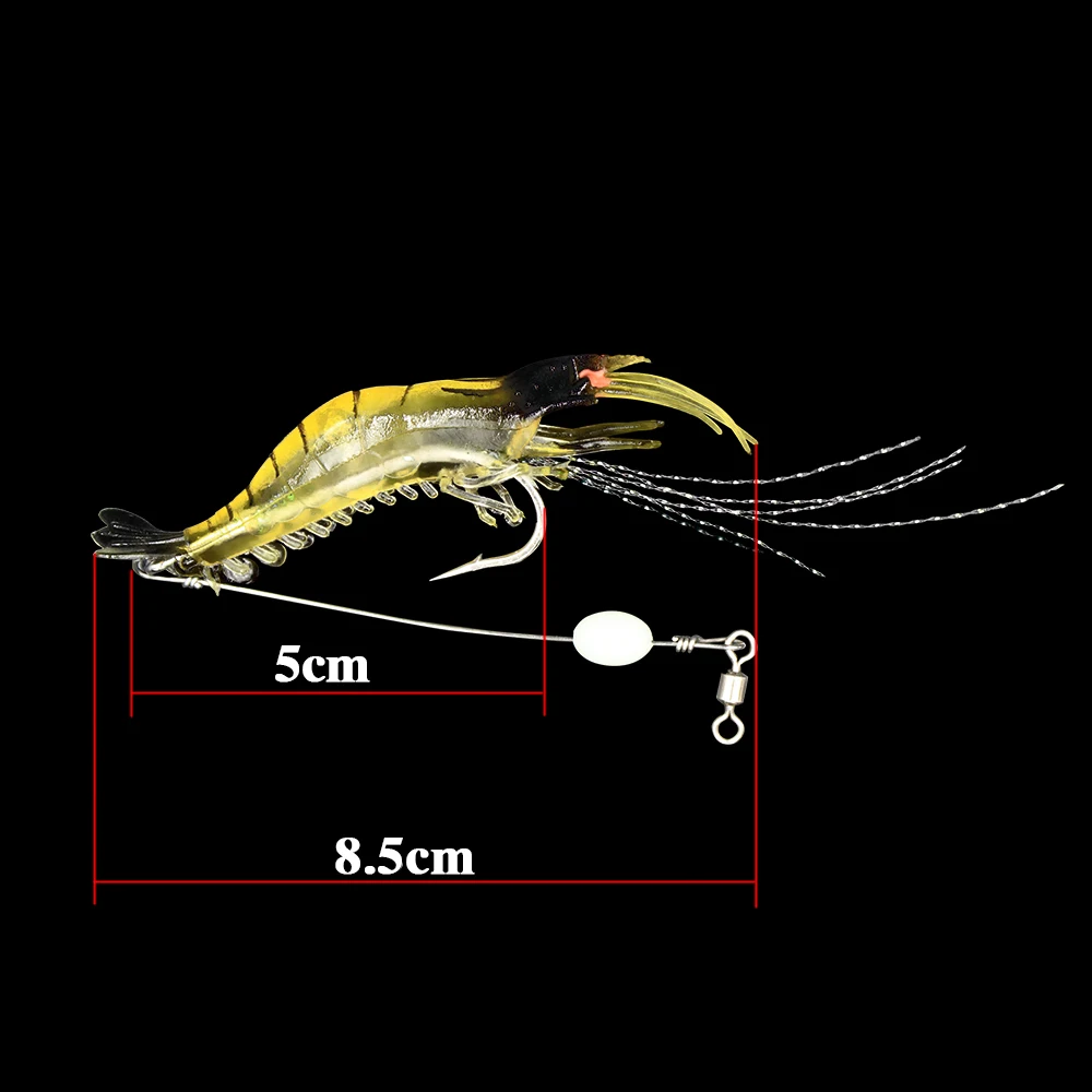 JSFUN 10 шт. силиконовая креветка Реалистичная приманка креветка 8,5 см 6 г Мягкая искусственная приманка с крючком Ночная рыболовная приманка Рыболовная Снасть fu2001