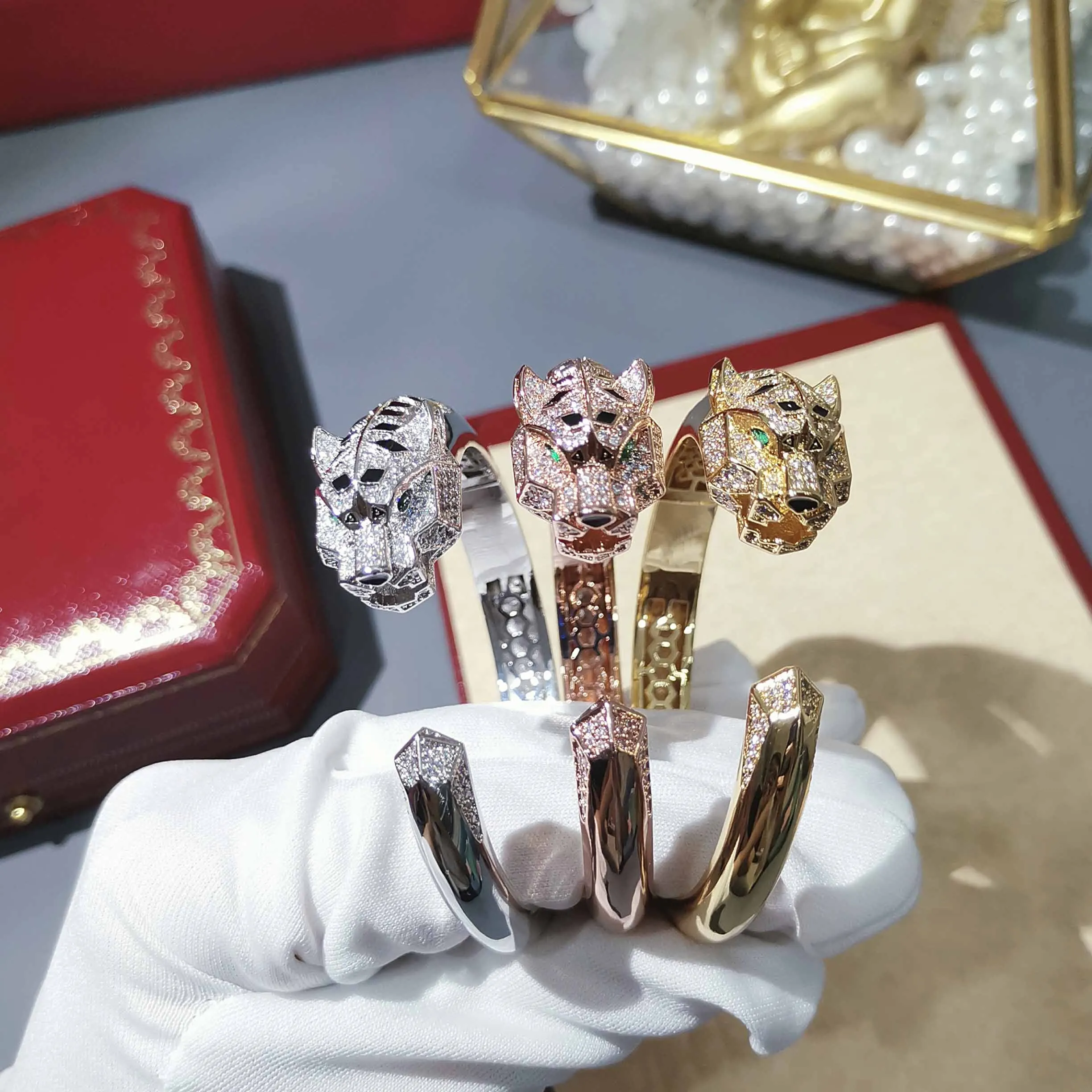 

S925 pure silver luxury jewelry fashion, couples bangles, personality leopard shape, dance, party, couples fashion bangles