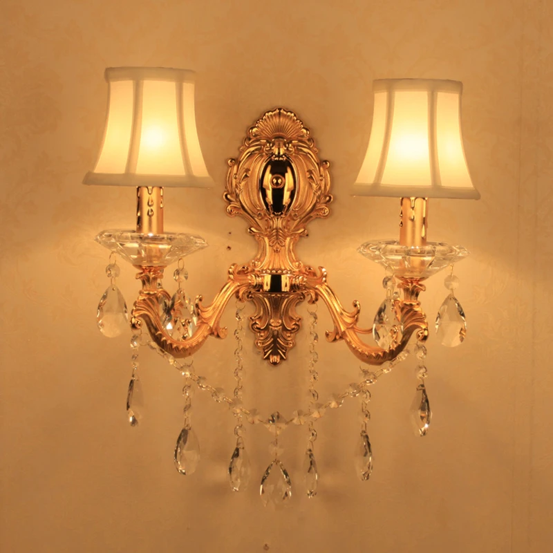 

Bathroom light mirror Lamparas de pared copper Wall light E14 candle crystal wall sconce light for home lighting Led wall lamp
