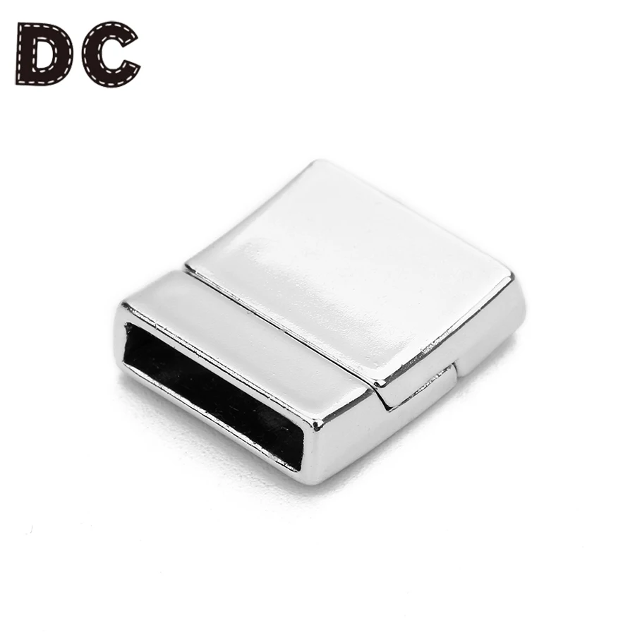 

DC 5sets/lot Inner Size 3*15mm Rhodium Strong Magnetic Claps Connectors for Chain Flat Leather Bracelets DIY Jewelry Making