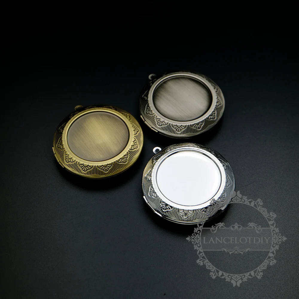 

30mm setting bezel round vintage style brass bronze,antiqued silver,silver fashion photo locket pendant charm 1111067