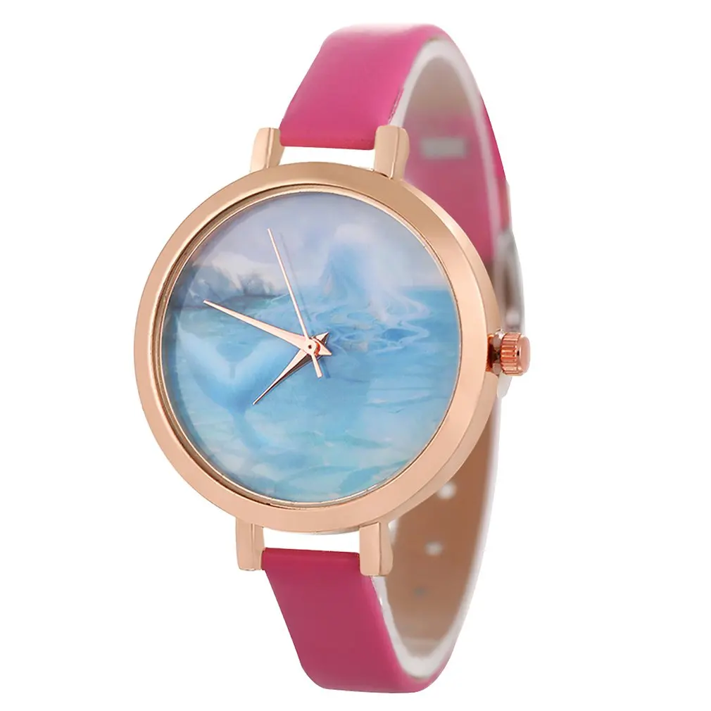 Уникальный Дизайн Девушки Кварцевые часы сплав кожаный чехол Для женщин браслет наручные модные часы для дропшиппинг relojes mujer 2018
