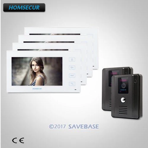 

HOMSECUR 7inch Video Door Phone Intercom with Touch Button Monitor + LCD Color Screen 2V4