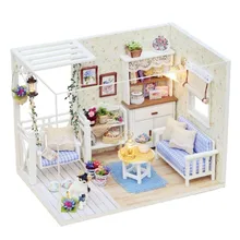 DIY 3D Деревянный Миниатюрный Кукольный дом мебель пылезащитный чехол миниатюрный кукольный домик игрушки для друзей подарки на день рождения