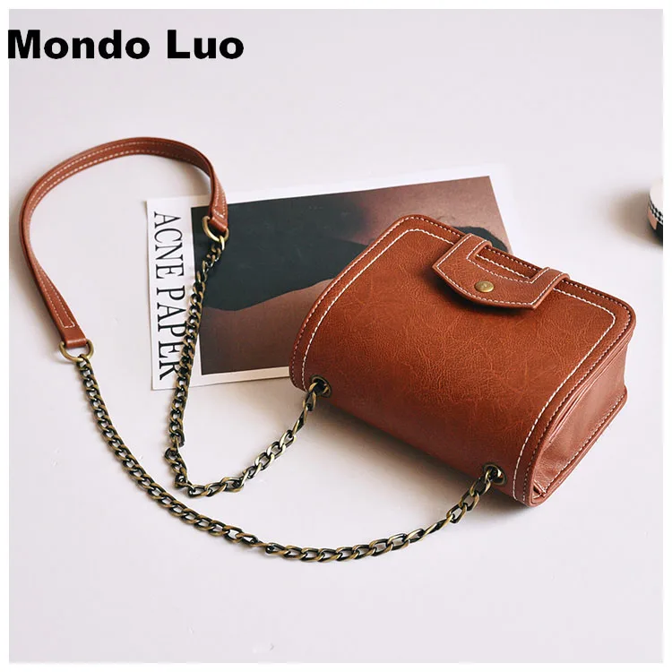 Винтаж Для женщин мини сумка цепь квадратный Cross Body моды Цвет коричневый мешок|chain