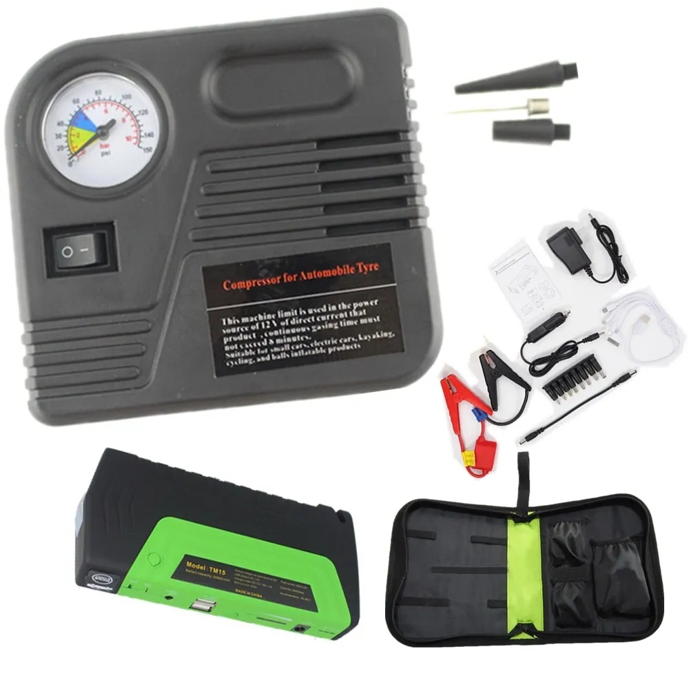 2016 new Car Jump Starter with pump 12V Auto Booster Emergency
