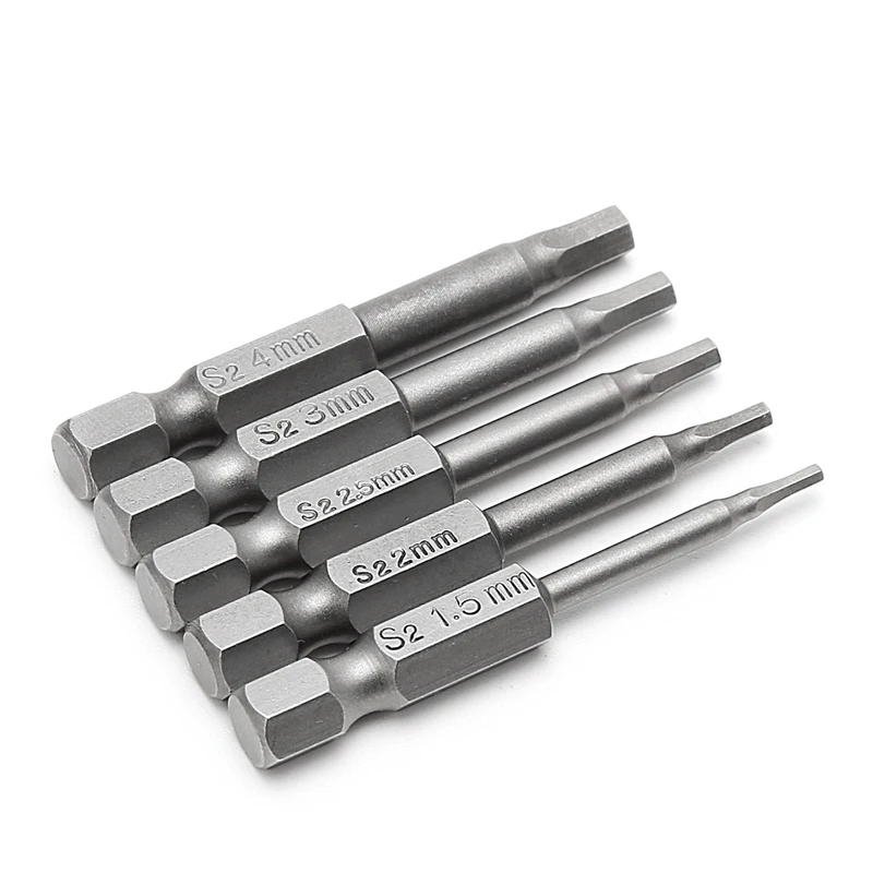 YOFE 5 шт. магнитная шестигранная отвертка S2 сталь 1/4 &quotшестигранный хвостовик 50 мм