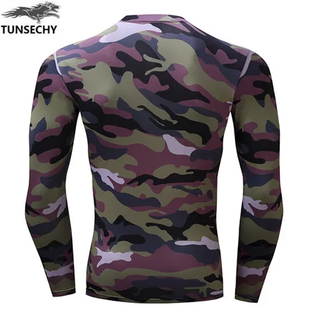 Горячая Распродажа tunsevhy новая футболка для фитнеса камуфляжная футболка для фитнеса 3 d футболка с длинным рукавом мужская одежда