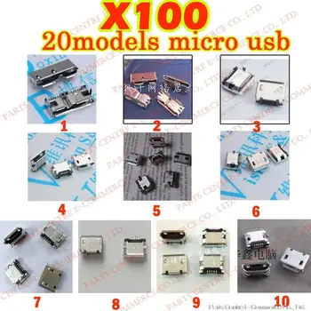 

100pcs/lot 20 models/Lot New Micro USB 3.0 Mini USB 2.0 connector 5 pin 10 pin widely used for Mp3 Mp4 Mobile Power Bank Tablet