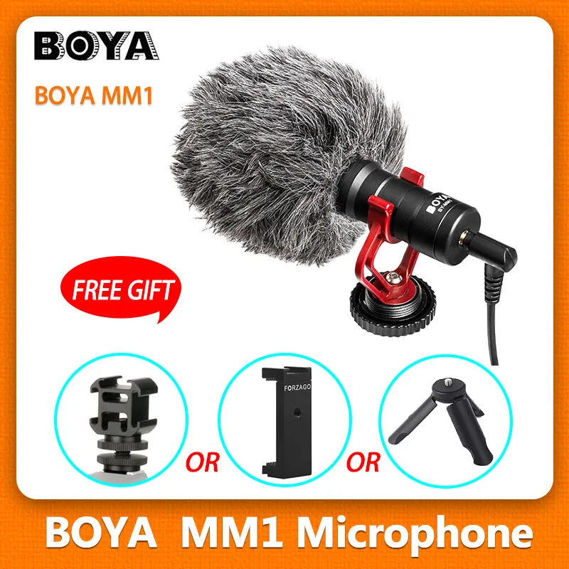 

BOYA BY-MM1 DSLR Video Microphone Mic Vlogging Recording Microfone for Zhiyun smooth 4 Moza Mini mi Canon Cameras mikrofon