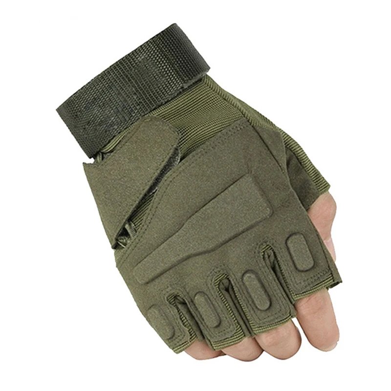 Мужские перчатки для занятий спортом на открытом воздухе, пеших прогулок, велосипедных тренировок, тактические перчатки, противоскользящие защитные перчатки - Цвет: Зеленый