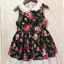 Новые брендовые весенне-летние платья для девочек, Повседневное платье без рукавов для девочек, Модная хлопковая детская одежда с цветочным принтом
