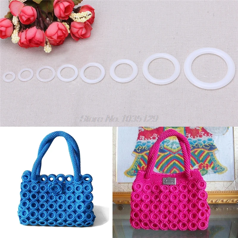 

Home Plastic DIY Crochet Ring Circle Hook Craft Tool Accessory for Handbag Car Seat manual Handbag material plastic ring hook