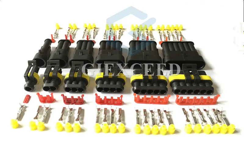 Superseal Amp/Tyco Impermeabile 12 V Connettori Elettrici Kit 1/2/3/4/5/ 6 Modo Spille Automotive Connettore Auto Presa