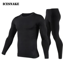 ICESNAKE Cycling Bike Skiing Motorcycle Thermal Underwear Set Men's Winter Warm Base Layers Tight Long Johns Tops & Pants Set winter warm outdoor sports thermal underwear set polartec long johns men women thermal underwear top pants cycling base layers 4