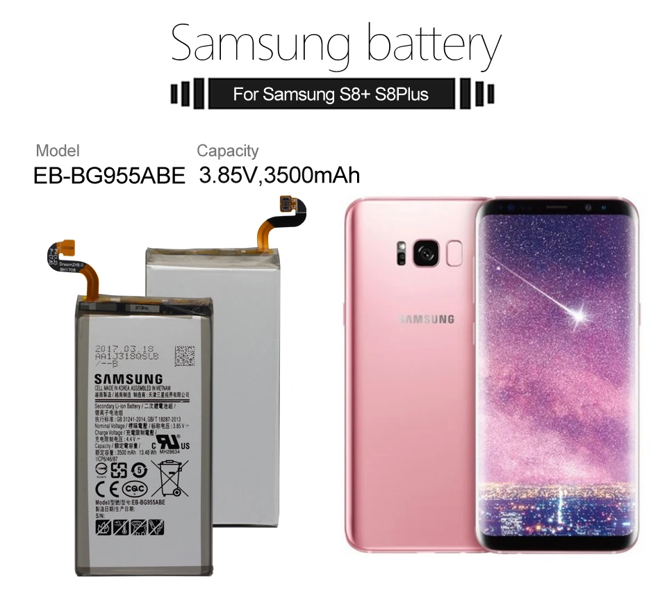 Samsung телефон батарея EB-BG955ABE 3500 мАч для samsung Galaxy S8 Plus G955 G955F G955A G955T G955S G955P батареи