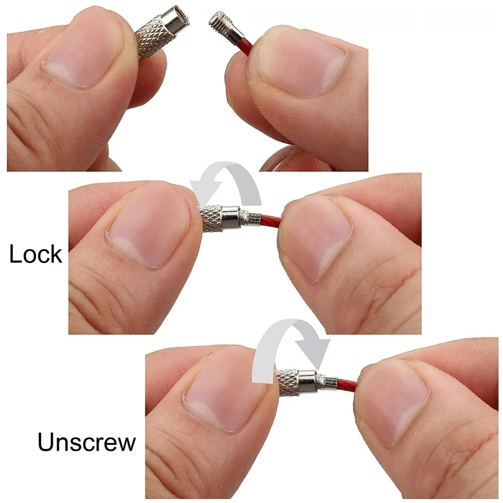 10 шт 1,5/2 мм EDC брелок для ключей из нержавеющей стали проволока кабель петля винт устройство блокировки кольцо для ключей набор ручных инструментов