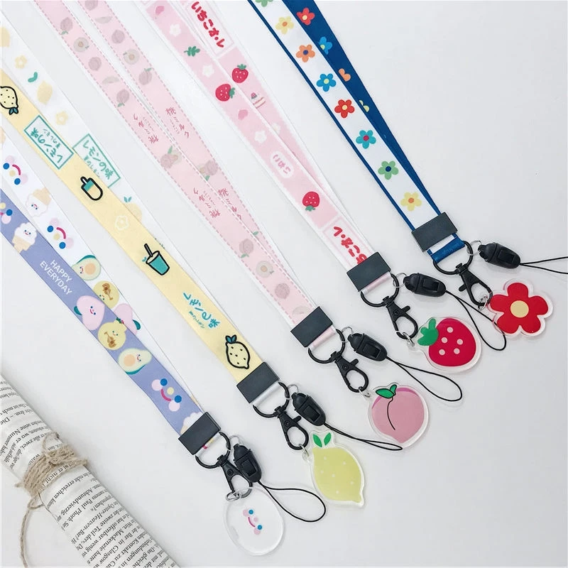 

Universal mobile phone lanyard rope Anti-drop rope lanyard Pattern Cellphone Ring Strap cute DIY Accessories for airpods ID card