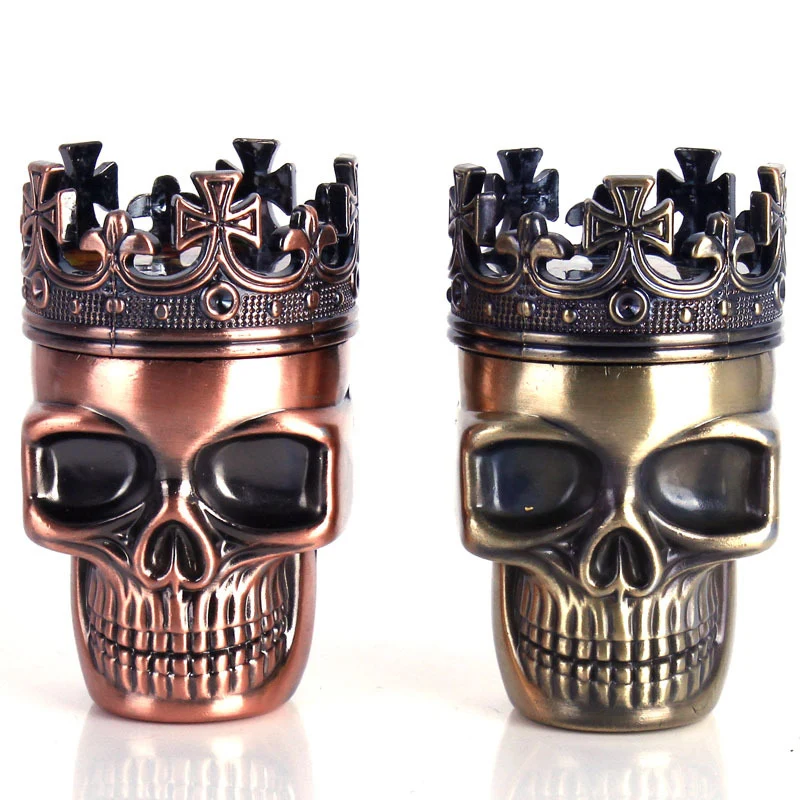Classic Hot King Skull Metal Herbal Herb Tobacco Grinder Spice Weed Grinders Smoking Pipe Accessories Smoke Cutter (2)