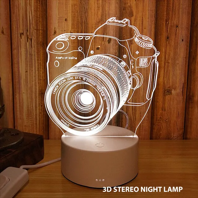 Night Light on the table 3D stereo night light plug in creative dream