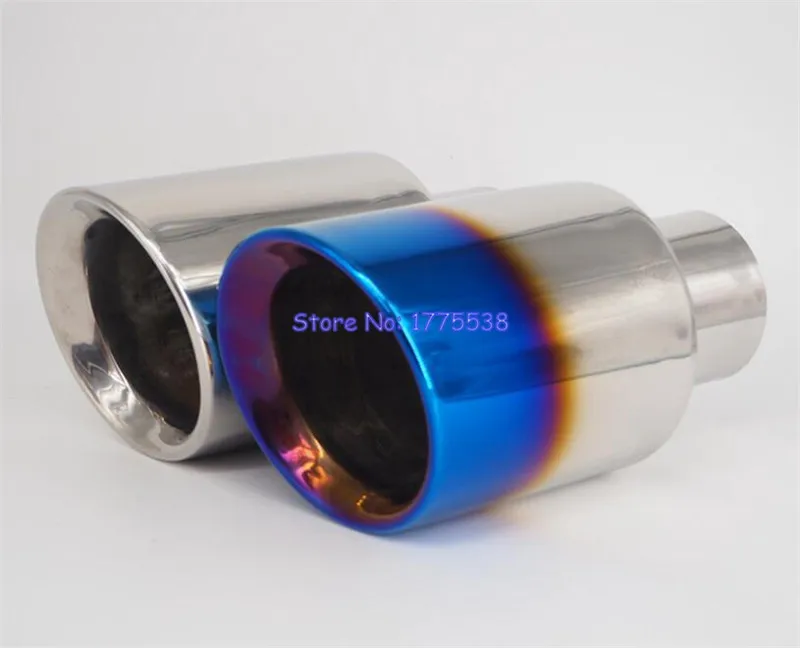 

PHULEOVEO Stainless Steel ID:70mm OD:120 Car Muffler Exhaust Tip Double-Layer Bevel Racing Car Exhaust Pipe Muffler Tip End Pipe