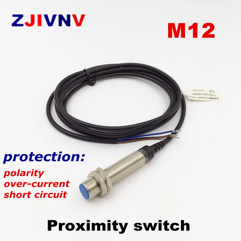 

NEW M12 proximity inductive switch NPN PNP NO/NC Flush type 2mm distance over-current short-circuit protection metal sensor OPEN