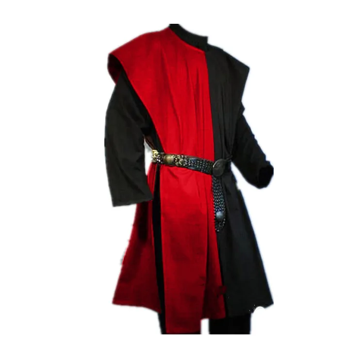 

Men Medieval Knight Warrior Costume Green Tunic Clothing Norman Chevalier Braid Viking Pirate Saxon LARP Top Shirt For Men Belt