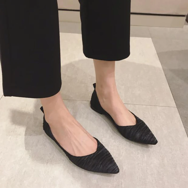 designer cheap pointed toe cloth casual large size chinese slip on green china brand flats women dress shoes breathable work