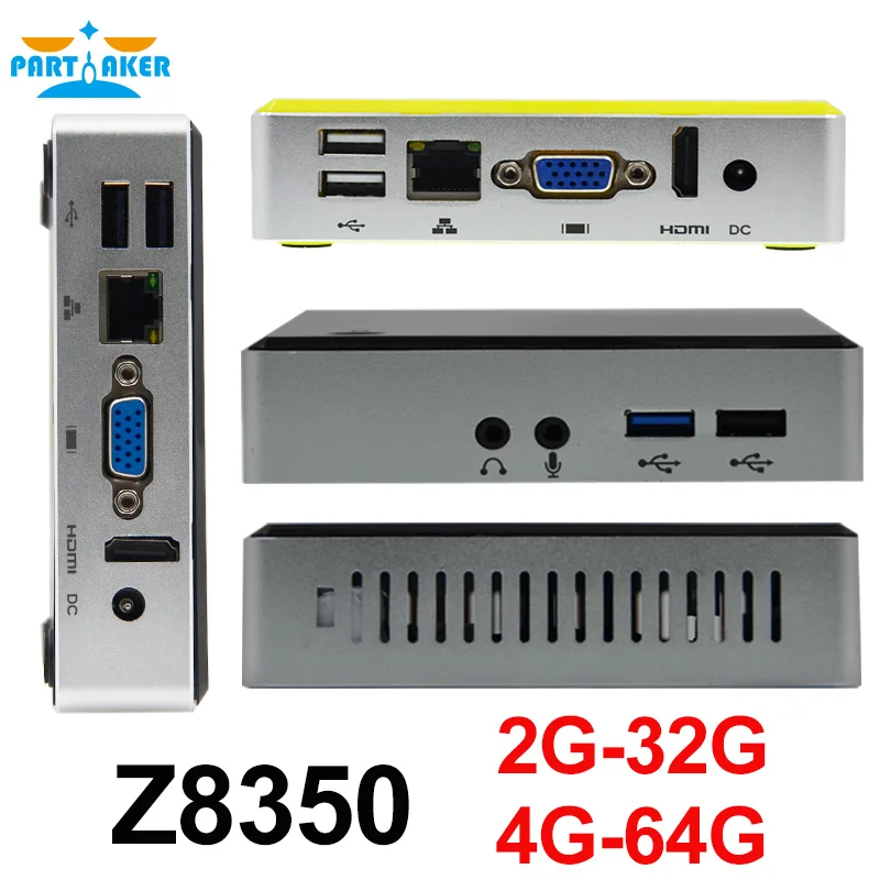Мини ПК с четырехъядерным процессором Intel Z8350 HDMI| |