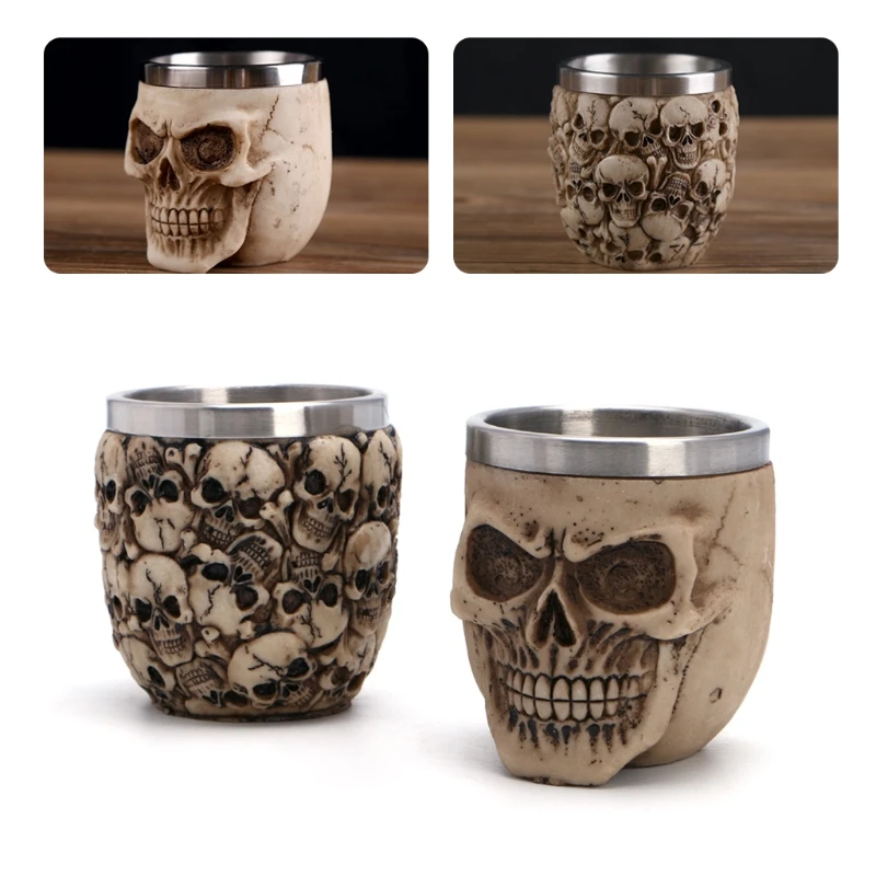 

Halloween Resin Goblet 3D Skull Skeleton Claw Drinking Cup Kitchen Drinkware Mugs Great for Masquerade Party Bar Stainless Steel