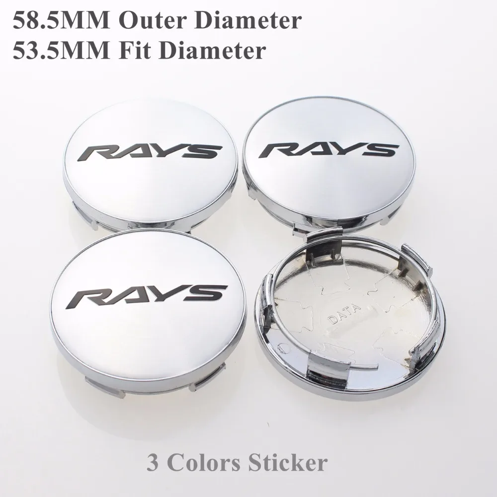 

3 Colors 58.5MM Center Cap For Rims With RAYS Logo Sticker Wheel Hub Cap Centre Enjoliveur Roue SET OF 4 KOM POWER