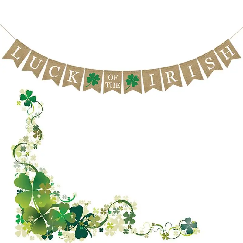 Подвесная гирлянда с флагом Shamrock Pull для украшения Дня Святого Патрика, 1 шт