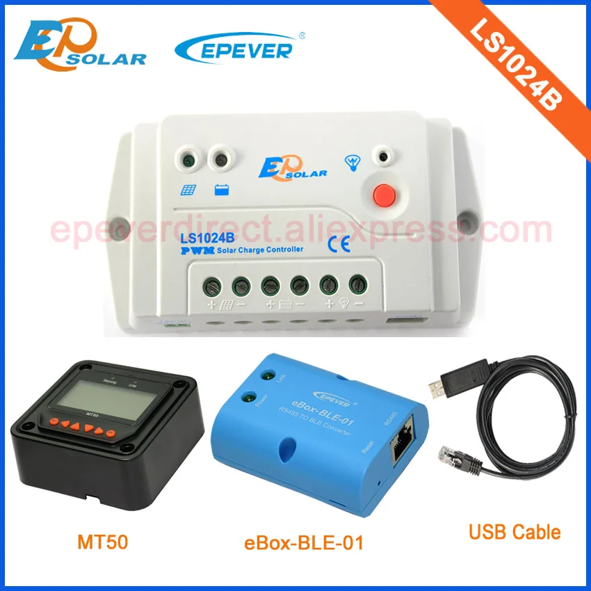 

10A 12V/24V bluetooth function+USB cable PWM LS1024B Solar Panel Battery Regulator Charge Controller with MT50