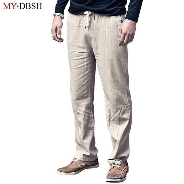 hoge kwaliteit heren linnen broek zomer stijl mode joggers effen